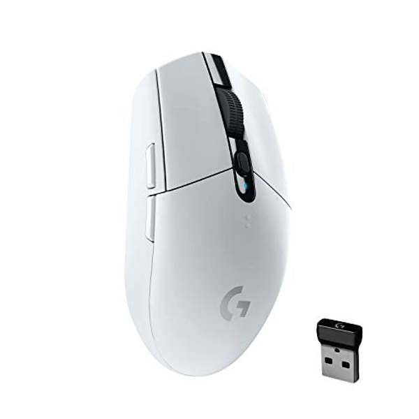Logitech G305 LIGHTSPEED Wireless Gaming Mouse, Hero 12K Sensor, 12,000 DPI, Lightweight, 6 Programmable Buttons, 250h Battery Life, On-Board Memory, PC/Mac - White