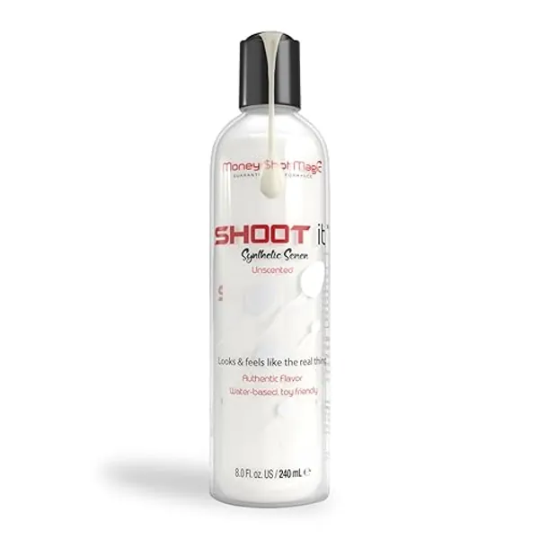 Shoot IT Water-Based Synthetic Semen with Authentic Flavor, Unscented 8 oz Lube for Couples, Trusted by Adult Film Industry, Toy-Friendly, Non-Toxic, Gluten-Free & Suitable for Most Skin Types - 8 Fl Oz (Pack of 1)