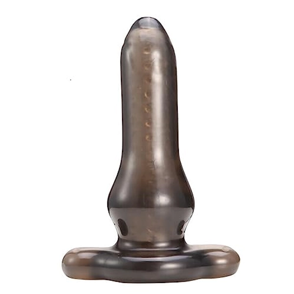 Honeypleasures Hollow Anal Butt Plug Sleeve Adds Girth and Length to Penis Cock Sheath Extender Stretcher Masturbator Condom Sex Toy for Men Gay Play (Black)