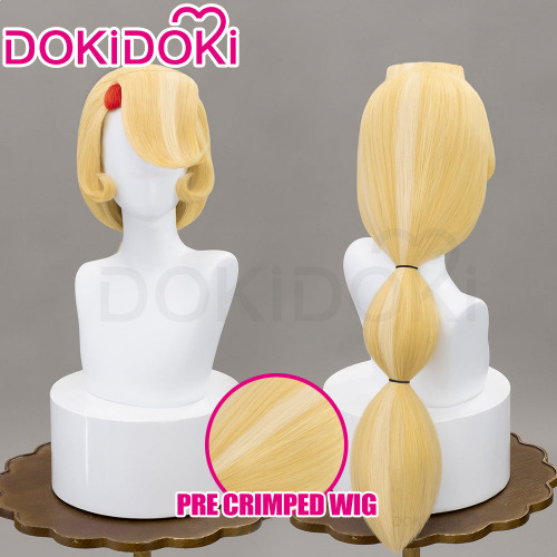 【Pre Crimped】DokiDoki Anime Hell Hotel Cosplay Wig Long Straight Yellow Red Hair | Wig Only-PRESALE