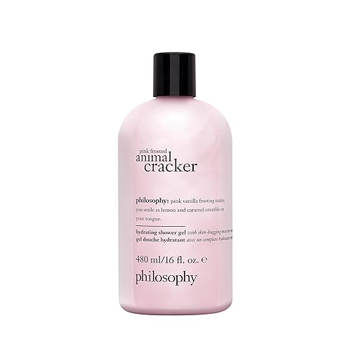 philosophy scent-sational 3-in-1 shampoo, shower gel & bubble bath - luxurious rich & lathering formula - skin is left soft & moisturized - hair is left clean & conditioned - pink frosted animal cracker - 16 Fl Oz (Pack of 1)