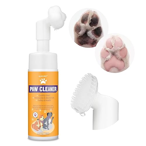 Paw Cleaner for Dogs & Cats – No-Rinse Foaming Cleanser with Rose Extract – Magic Foam Foot Cleaner, Odor Control Dry Shampoo for Puppies, Easy Paw Wash & Clean - 5.07 Fl Oz
