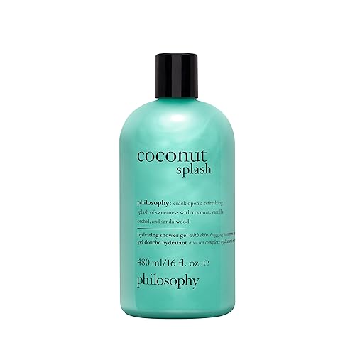 philosophy scent-sational 3-in-1 shampoo, shower gel & bubble bath - luxurious rich & lathering formula - skin is left soft & moisturized - hair is left clean & conditioned - coconut splash - 16 Fl Oz (Pack of 1)