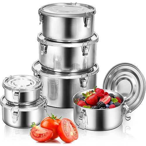 LEEPENK 6-Piece Stainless Steel Food Storage Containers
