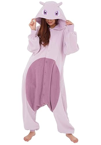 SAZAC Pokemon Mewtwo Kigurumi - Luxurious Adult Onesie Halloween Costume | Pokemon Pajamas | Easy Care, Durable Cosplay - One Size - Purple