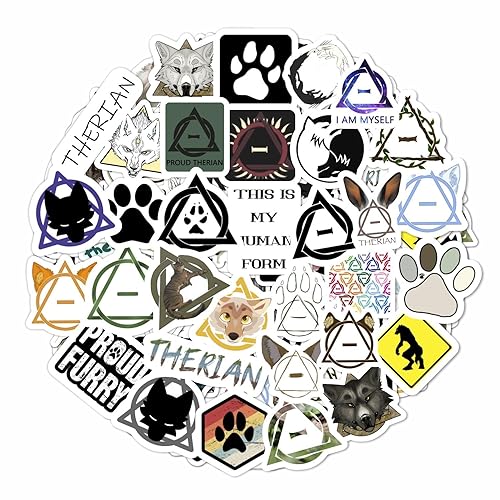 100Pcs Therian Stickers, Therian Stuff, Therian Accessories, Therian Gifts - Therian Birthday Party Favors & Decorations - Therian Stickers