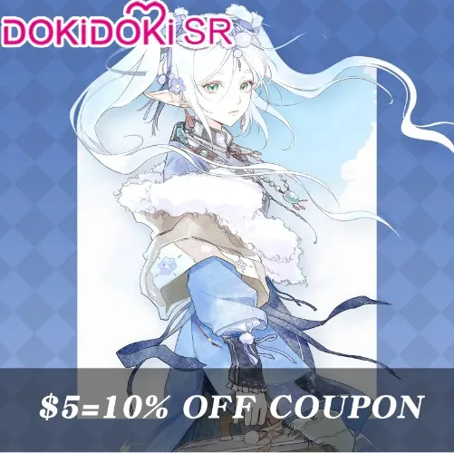 DokiDoki-SR Anime Frieren: Beyond Journey's End Cosplay Frieren Costume Snow in Tianshan Mountains Doujin