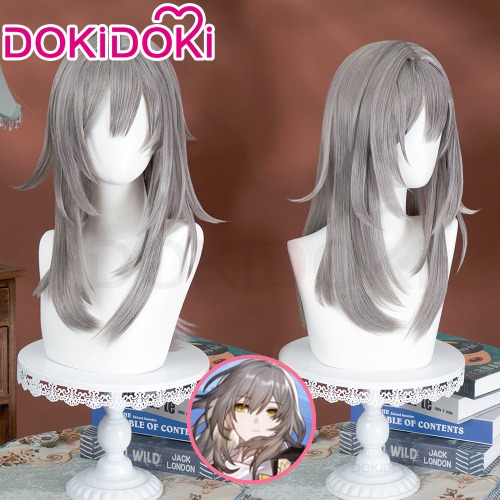 【Ready For Ship】DokiDoki Game Honkai: Star Rail Cosplay Heroine Stelle Cosplay Wig Halloween Long Grey Trailblazer | Heroine