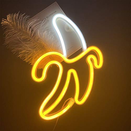 ENUOLI Banana Neon Signs,Banana Neon Light 11.4"x7.9" inch LED Neon Lights for Wall Decor,USB/Battery Powered Night Lamps Light Up Signs for Christmas,Birthday Party, Kids Living Room,Home Decor