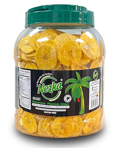 Nezka Lightly Salted Plantain Chips - Delicious Crunchy Snacks and Side Dish - Gluten Free, Vegan, Non-GMO - 28 Oz