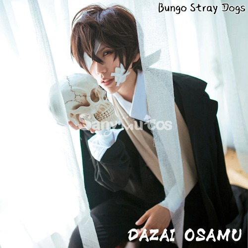【Weekly Flash Sale On Www.Sanymucos.Com】Anime Bungo Stray Dogs Dazai Osamu Classical Black Long Coat Suit Cosplay Costume - XL