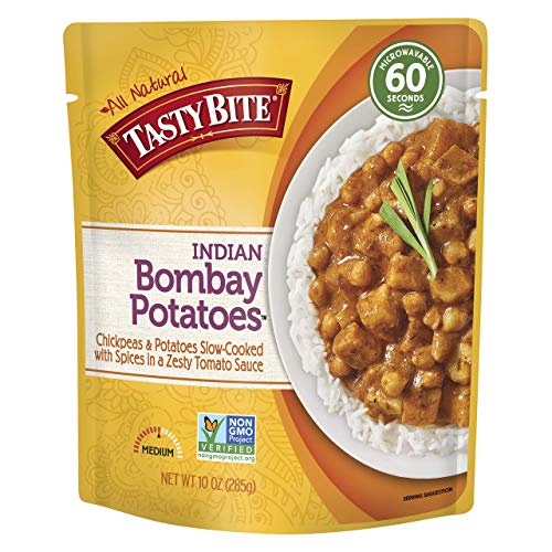Tasty Bite Indian Bombay Potatoes, Microwaveable Ready to Eat Entrée, 10 Ounce (Pack of 6) - Bombay Potatoes
