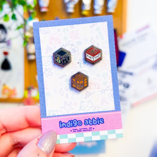 🤍 Block Enamel Pins