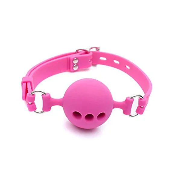 RYOZOCH Silicone Breathable Ball Gag for Adult Bondage Restraints Sex Play (1.5in Ball, Pink)