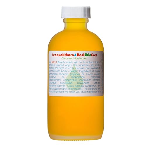 LIVING LIBATIONS - Organic Best Skin Ever All-In-One Facial Cleanser, Exfoliator + Moisturizer | Natural, Wildcrafted, Vegan Clean Beauty (Seabuckthorn) - 4 oz