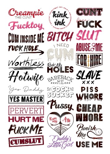 Hardcore Words and Phrases (Mega Sheet #1) | Default Title