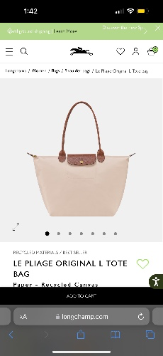 Le Pliage Original L Tote bag Paper - Recycled canvas | Longchamp US