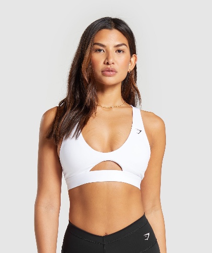 Gymshark Peek A Boo Sports Bra - White
