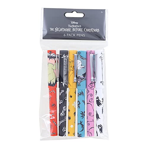 Nightmare Before Christmas 6 Pack Pens with Sticky Note Tabs
