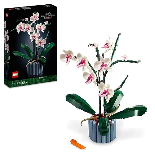 LEGO Botanicals Orchidea, Pianta Artificiale da Costruire per Adulti, Fiori Finti e Vaso per Decorazione di Casa o dell'Ufficio, Regali Creativi, Idea di San Valentino per Lei, Lui, Donna o Uomo 10311 - Single