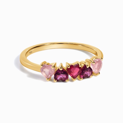 Rose Quartz Rhodolite Ring - Crush On You | 18kt Yellow Gold Vermeil / 8