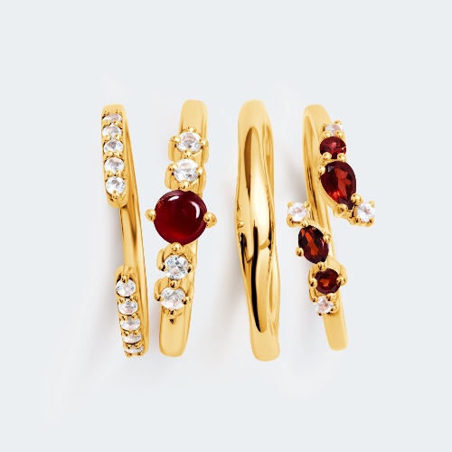 Garnet Loveliness Starter Kit | 18kt Yellow Gold Vermeil / 8