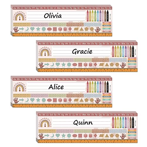 48 Pcs Boho Rainbow Desk Name Tags