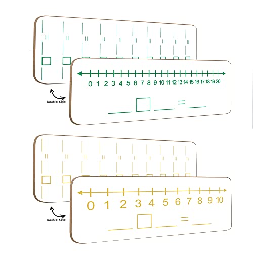 Dry Erase Addition & Subtraction White Board, 4" x 12" Number Line Double Side Table Math Manipulatives Lapboard for Kids Students Classroom Home