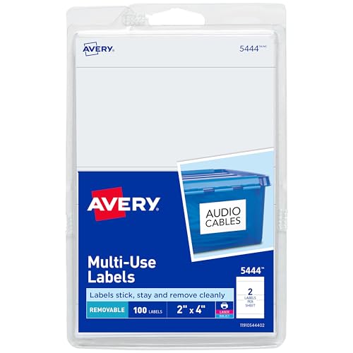 Avery Printable All-Purpose Removable Labels, 2" x 4"