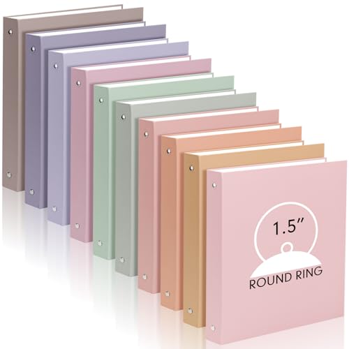Ctosree 10 Pcs Colored 3 Ring Binder  - Fantasy Color - 1.5"
