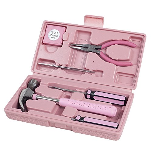 Trimate,PinkTool Set,Includes – Hammer, Screwdriver Set, Pliers (Tool Kit for The Home, Office, or Car) - Pink