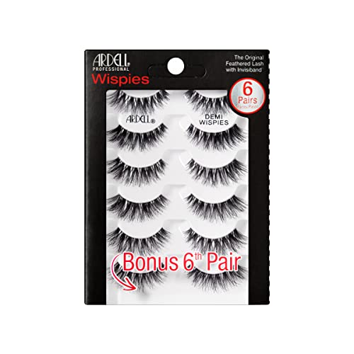 Ardell False Eyelashes Demi Wispies Black, 1 pack (6 pairs per pack) - Black - 6 Pair (Pack of 1)