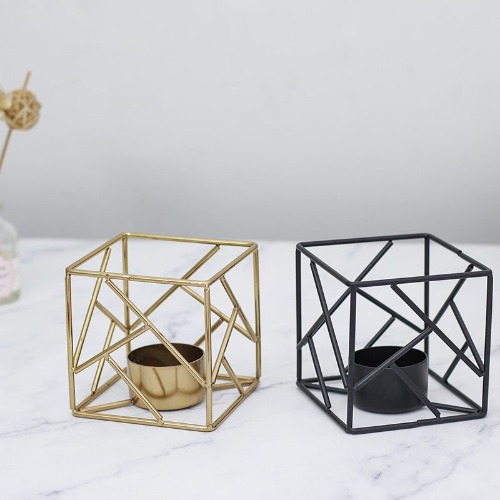 Geometric Candle Holders - Black