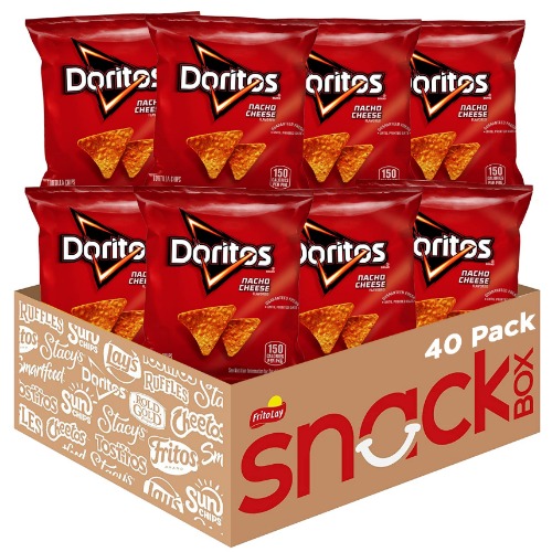 Doritos Nacho Cheese Flavored Tortilla Chips, 1 Ounce (Pack of 40)