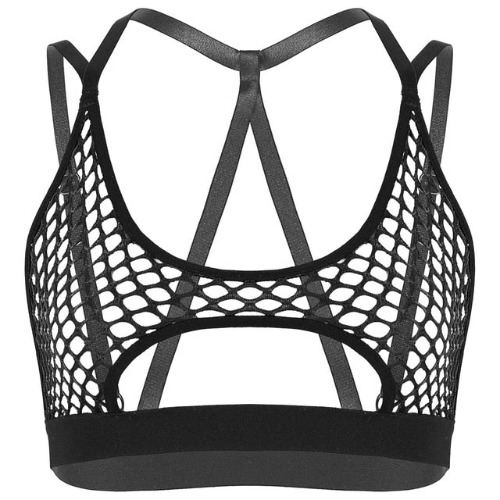 'Unborn' Fishnet Top - Black / M