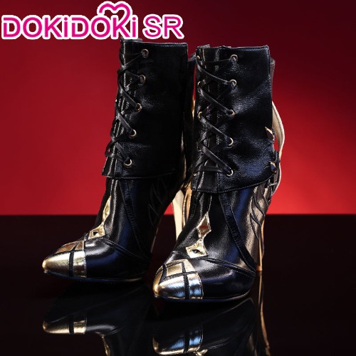 【Size S-2XL】DokiDoki-SR Game Genshin Impact Fontaine Fatui Harbinger Cosplay The Knave Arlecchino Costume / Shoes | Shoes Only-EU37-PRESALE