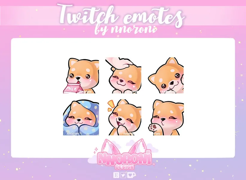 2 set Shiba Inu Red - Twitch Emotes / sub badges / animated emotes / shiba inu emotes / Cute twitch emotes / dog emote / dog sub badges