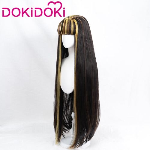 【Ready For Ship】DokiDoki Anime Cosplay Wig Long Straight Black Yellow Hair | Wig-Ready For Ship