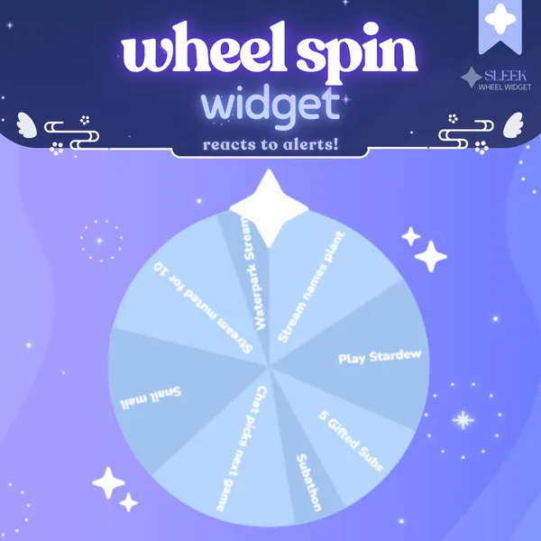 Wheel Spin Widget | Roulette Spin | Customizable Colors, Cute Chat, Subathon | Streamelements | Minimal | Widget for Twitch Streams