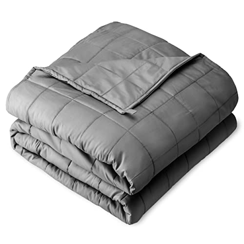 Bare Home Weighted Blanket for Adults 30lb (80" x 87") - All-Natural 100% Cotton - Premium Heavy Blanket Nontoxic Glass Beads (Light Grey, 80"x87") - 80" x 87" 30 lbs - Cotton Light Grey