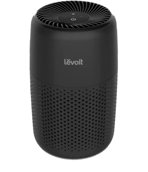 LEVOIT Air Purifiers for Bedroom Home, 3-in-1 Filter Cleaner with Fragrance Sponge for Sleep, Smoke, Allergies, Pet Dander, Odor, Dust, Office, Desktop, Portable, HEPA at Speed Ⅰ, Core Mini-P, Black