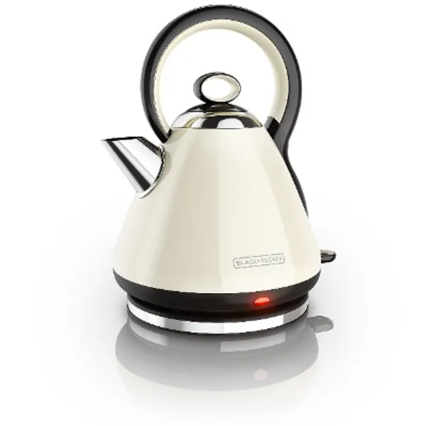 BLACK+DECKER Kettle, Dome Style Heritage Design, Stainless Steel, Cream, 1.7L, KE2900CRC