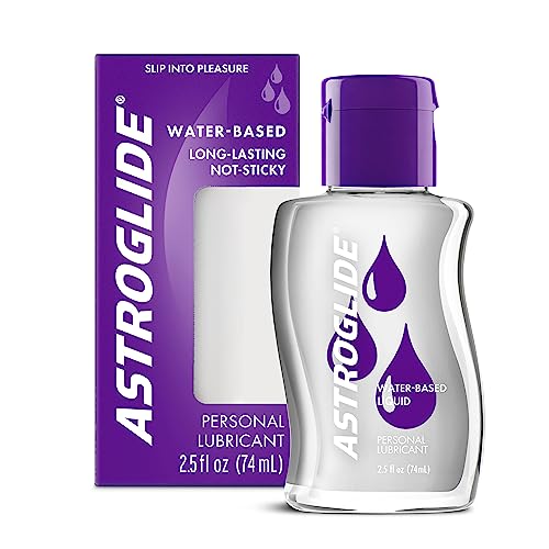Astroglide Liquid Personal Lubricant (2.5oz), Water Based Lube, Dr. Recommended Brand, Long Lasting Pleasure, for Men, Women, and Couples, Condom Compatible, Travel-Friendly Size, Manufactured in USA - 2.5 Fl Oz (Pack of 1)