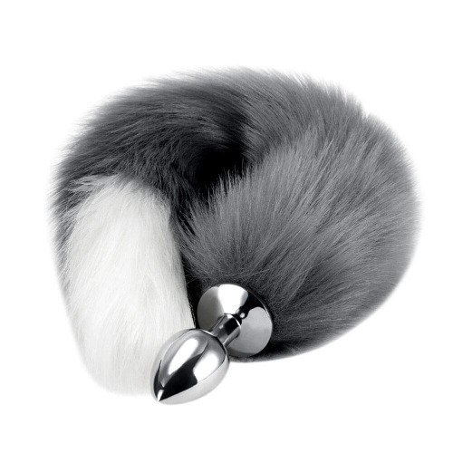 Anal Butt Plug Stainless Steel Anal Stopper Smooth Anus Toy with Faux Fox Tail