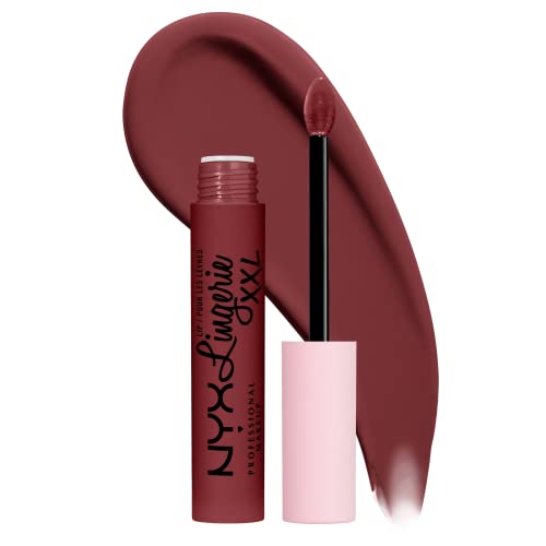NYX PROFESSIONAL MAKEUP Lip Lingerie XXL Matte Liquid Lipstick - Strip & Tease (Brown Plum) - 24 Strip & Tease - 0.13 Fl Oz (Pack of 1)