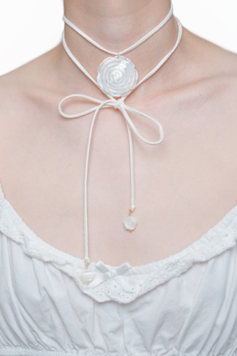 Rosalia Cord Necklace | White