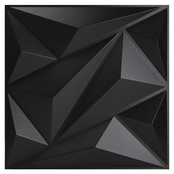Art3dwallpanels PVC 3D Wall Panel Diamond for Interior Wall Décor in Black, Wall Decor PVC Panel, 3D Textured Wall Panels, Pack of 12 Tiles - Black