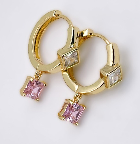 Giselle Charm Hoops - 18k Gold Plated