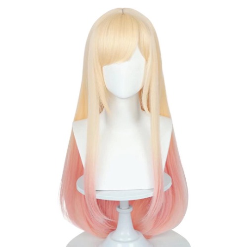 NiceLisa My dress up darling Peruk Marin Kitagawa Lovely Long Straight Yellow Pink Mixed Fashion Female Anime Character Role Play Cosplay Costume Wig