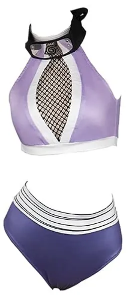 Yanny Frauen Hinata Cosplay Badeanzug Bikini Zweiteiler Temari Cosplay Kostüm Anime Badeanzug - M - Lila